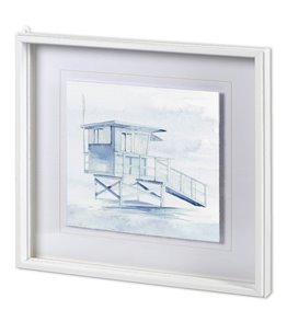 On Beach III by Mercana Studio a Hand Embellished Textured Framed Art Print Matted under Glass