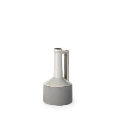 30950 - Burton 10.2H Small Two Tone Gray Ceramic Jug Vase