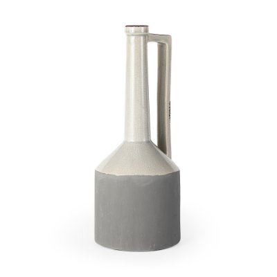 30952 - Burton 16.7H Large Two Tone Gray Ceramic Jug Vase
