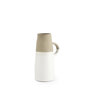 31058 - Garand Small 13H Two-Toned White Natural Ceramic Jug