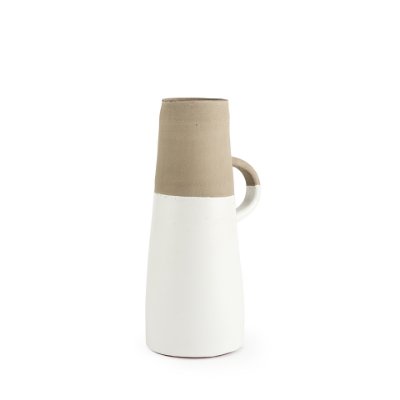 31059 - Garand Medium 15H Two-Toned White Natural Ceramic Jug