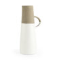 31060 - Garand Large 18.8H Two-Toned White Natural Ceramic Jug
