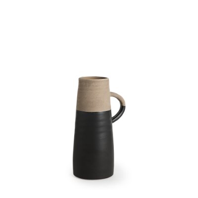 31061 - Garand Small 13H Two-Toned Black/Natural Ceramic Jug 