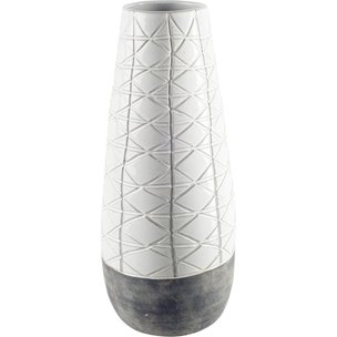 Harrier II Large Gray Ceramic Dark Base White Vase