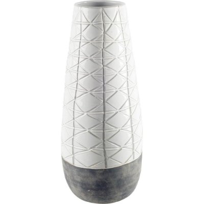 31065 - Harrier II Large Gray Ceramic Dark Base White Vase