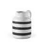 31066 - Harmon I Small White w/ Charcoal Stripes Ceramic Jug