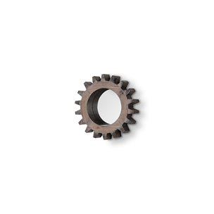 Cog Mirror 17" Round Brown Wood Frame Mirror