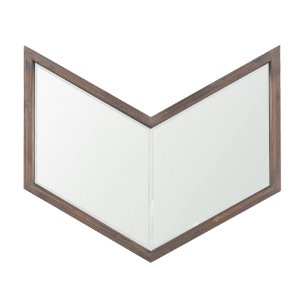 Chevren 26 x 22 Medium Brown Wood Frame Mirror
