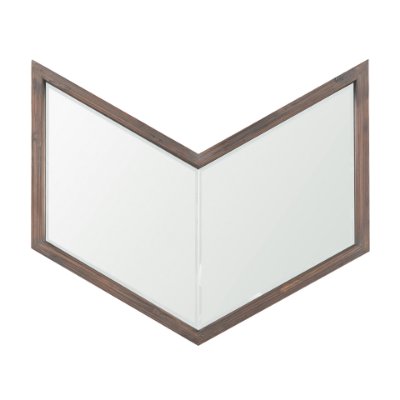 37261 - Chevren 26 x 22 Medium Brown Wood Frame Mirror
