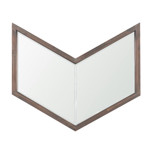 37261 - Chevren 26 x 22 Medium Brown Wood Frame Mirror