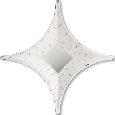 37265 - Amphion 16.5x16.5 Star Whitewashed Wood Frame Mirror