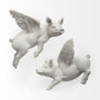44201 - Hogbadi Set of 2 White Flying Pigs
