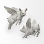 44201 - Hogbadi Set of 2 White Flying Pigs