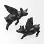 44202 - Hogbadi Set of 2 Black Flying Pigs