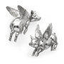 44203 - Hogbadi Set of 2 Silver Flying Pigs