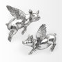 44203 - Hogbadi Set of 2 Silver Flying Pigs
