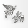 44203 - Hogbadi Set of 2 Silver Flying Pigs