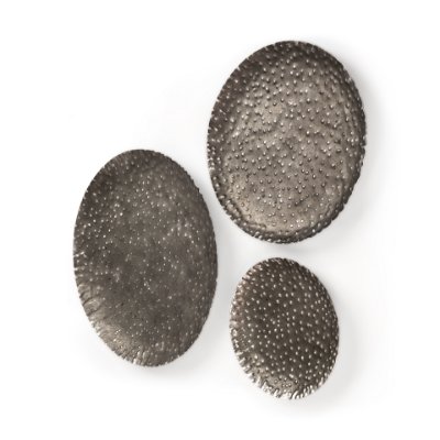 44251 - Lanx Set of 3 Decorative Black/Grey Metal Plates