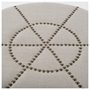 50271 - Beacon 20.5"H Cream Fabric w/ Metal Tacks Round Ottoman