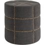 50272 - Beacon 20.5"H Gray Fabric w/ Metal Tacks Round Ottoman