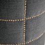 50272 - Beacon 20.5"H Gray Fabric w/ Metal Tacks Round Ottoman