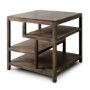 50287 - Wright II 22" x 21.9" Square Top Medium Brown Wooden Multi-Shelf End/Side Table