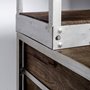 50324-AB - Brodie III 32L x 22W x 94H  Medium Brown Wood Silver Accent Four Shelf Shelving Unit