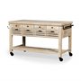 50349 - Columbia 62L x 28W x 36H I Light Brown Body w/ Black Iron Knobs Rolling Kitchen Island 