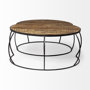 50350 - Clapp I Set of 2 (41" & 38") Round Brown Wood Top Black Iron Base Nesting Coffee Tables