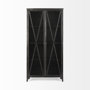 50361 - Poppy II 73.8" H Black Metal With Glass Door Display Cabinet 