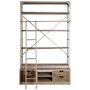 50370-AB - Brodie VI 57L x 20.5W x 94H Light Brown Wood Nickle Ladder Four Shelf Shelving Unit