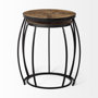 50472 - Clapp III (Set of 2) 20L x 20W Brown Round Wood Top W/ Black Metal Frame Nesting Accent Tables 