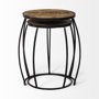 50473 - Clapp IV (Set of 2) 20L x 20W Brown Round Wood Top W/ Black Iron Frame Nesting Accent Tables