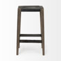 50508 - Nell 30" Seat Height Black Metal Seat & Foot Rest With Brown Wood Legs Stool