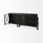 50524 - Poppy I 79x16 Black Metal With  Glass Door Sideboard