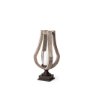 53142 - Brillion Small Rustic Wood Metal Table Candle Holder 