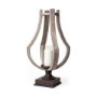 53143 - Brillion Large Rustic Wood Metal Table Candle Holder 