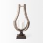 53143 - Brillion Large Rustic Wood Metal Table Candle Holder 