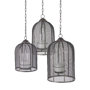 53275 - Jutland Set of Three Black Metal Bird Cage Candle Holder Lanterns 