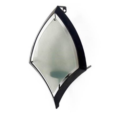 53325 - Tarquin I Black Metal Frame w/Frosted Glass Shade Wall Candle Holder