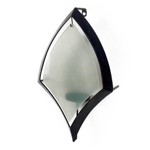 53325 - Tarquin I Black Metal Frame w/Frosted Glass Shade Wall Candle Holder