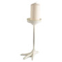 53329 - Daffy II Tall White Cast Iron Chicken Foot Table Candle Holder 