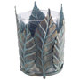 53334 - Pana II Large Green/Gold Metal Leaf Table Candle Holder 