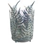 53336 - Palen II Large Green/Gold Metal Fern Leaf Table Candle Holder 