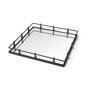 57238 - Christa 22L x 22W Black Metal Mirrored Base Square Tray
