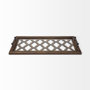 57670 - Stotonic 35L x 16W Brown Wood W Glass Top Rectangular Serving Tray