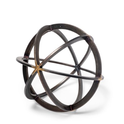 57674 - Galenna II (Medium) 9L x 9W Black Metal Circular Decorative Orb