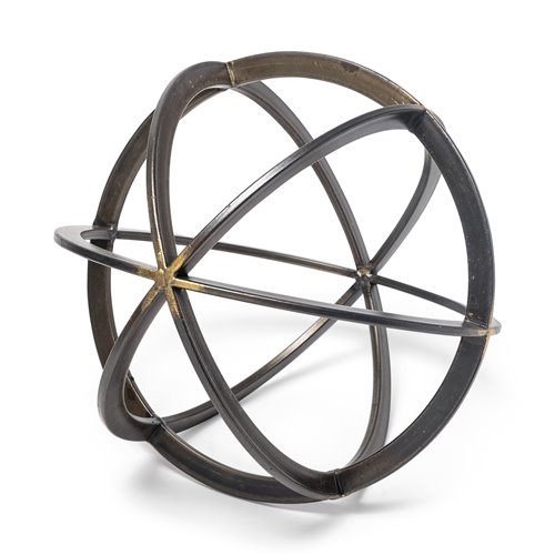 57675 - Galenna III (Large) 10L x 10W Black Metal Circular Decorative Orb