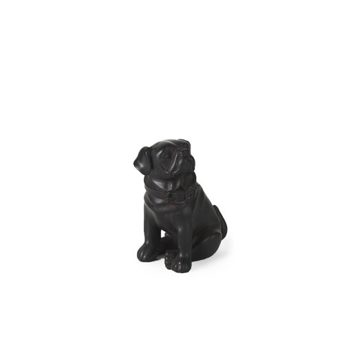 57798 - Cadence 4L x 5W Black Resin Pug Dog