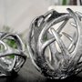 57803 - Ramus IV (Large) 7L x 7W Silver Antler Shaped Decorative Orb Ball